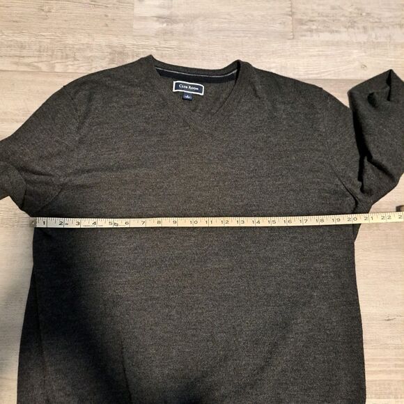 Club Room Merino Wool Blend Sweater Mens Size L Gray Long Sleeve V Neck Pullover - Picture 6 of 8
